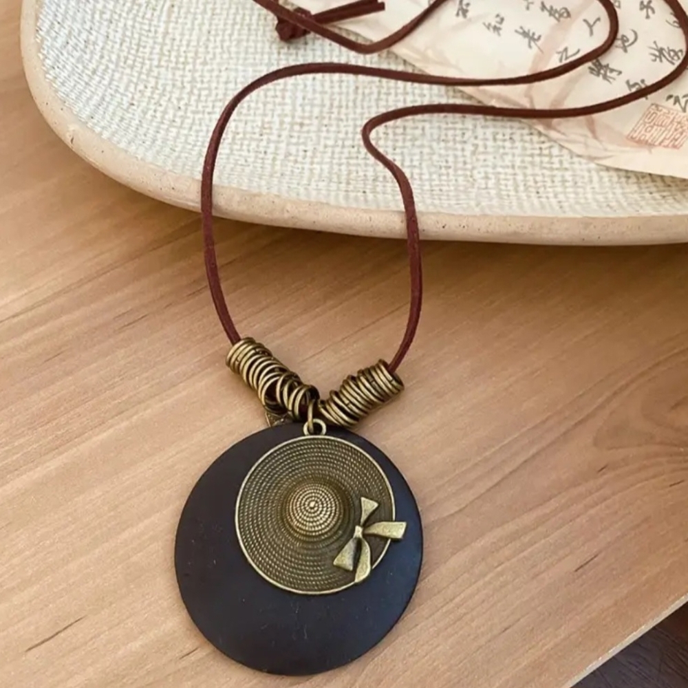 Artisan Brown and Gold Pendant Necklace Collection - Picture 6 of 10